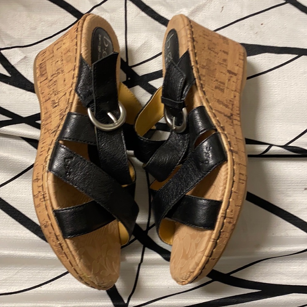 Born Comfortable Leather Platform Slides - image 1